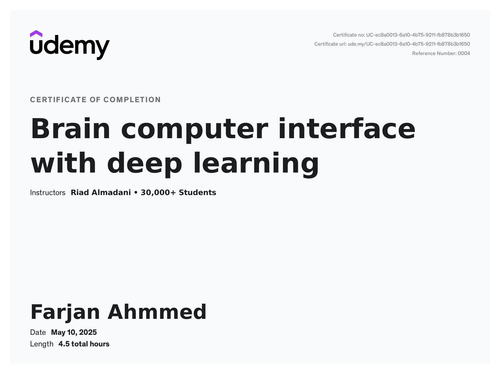Brain Computer Interface with Deep Learning